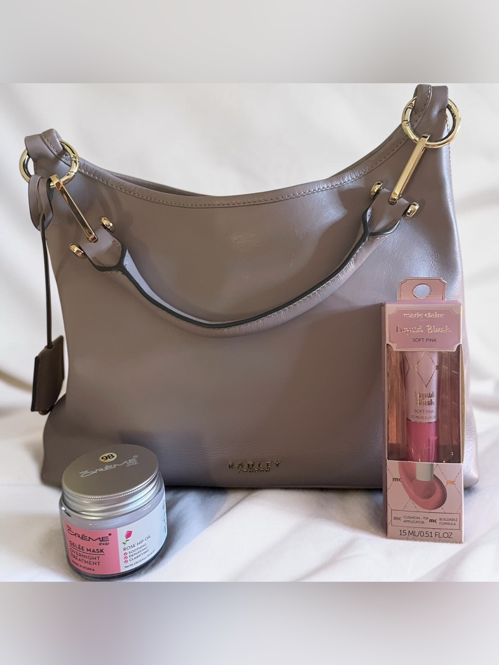retail $348 Radley of London Ivydale Road medium zip top satchel, leather bundle